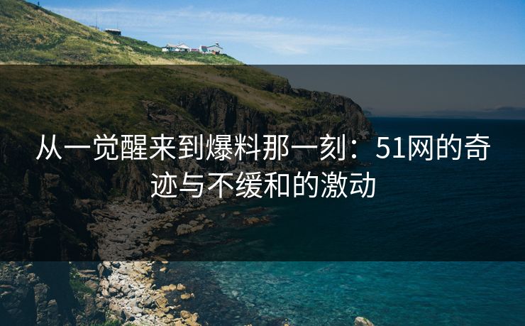 从一觉醒来到爆料那一刻：51网的奇迹与不缓和的激动